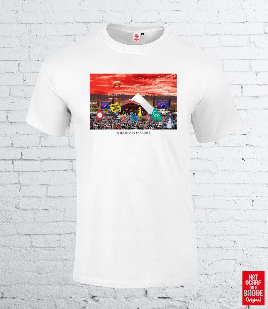 Pre Order Glasto "Weekend In Paradise" tee For delivery in 7-14 Days